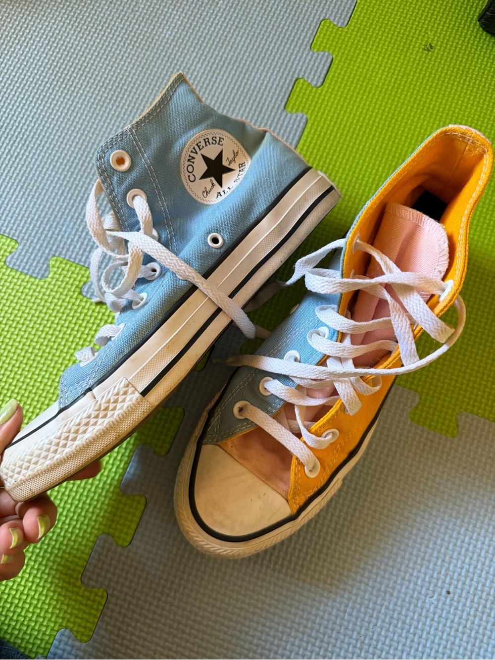 Converse custom pastel color block high tops - Picture 8 of 10